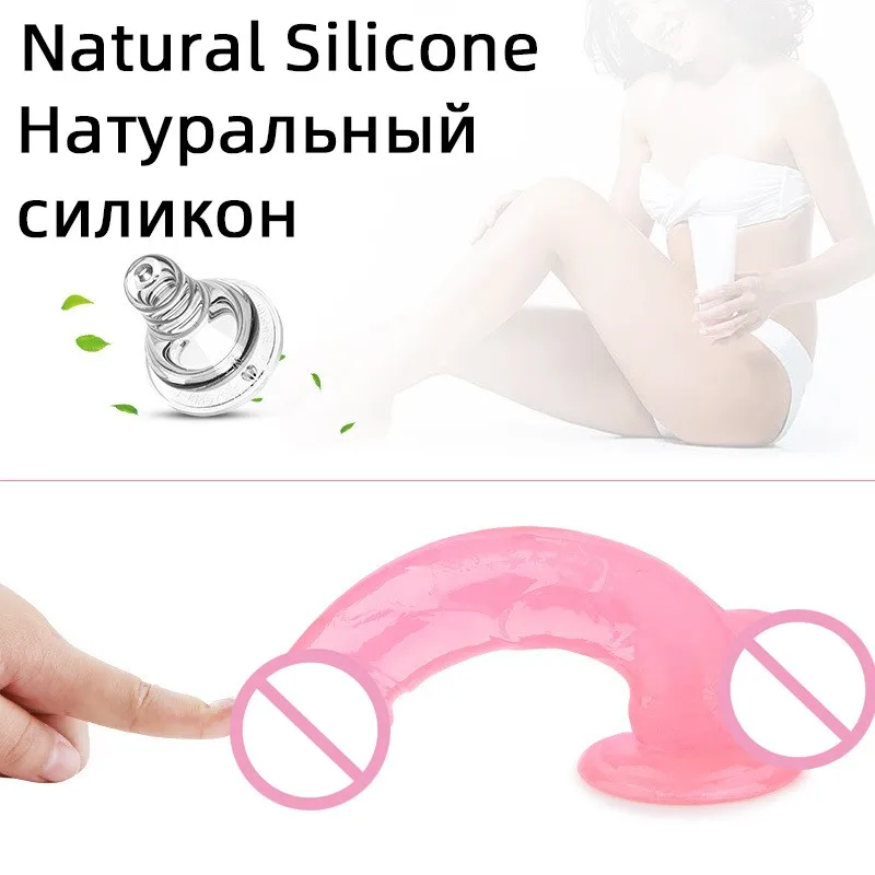 4 Size 5 Color Realistic Dildo Masturbate Soft Jelly Big Dildos With Suction Cup Adult Vibrator Anal Plug Trainner Crystal Penis