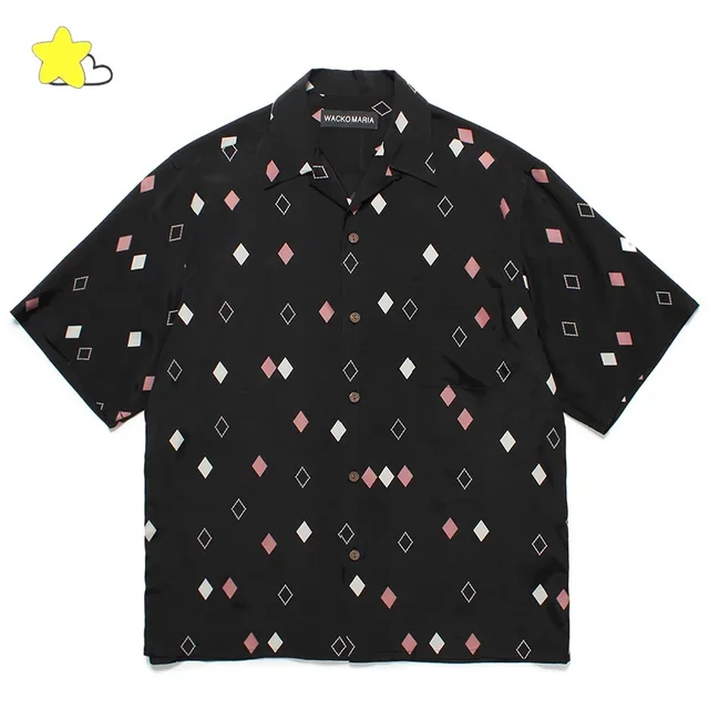 トップス WACKO MARIA Skull Pattern Print Shirt 2025 Summer New Style Skull Full Printing Wacko Maria Shirts