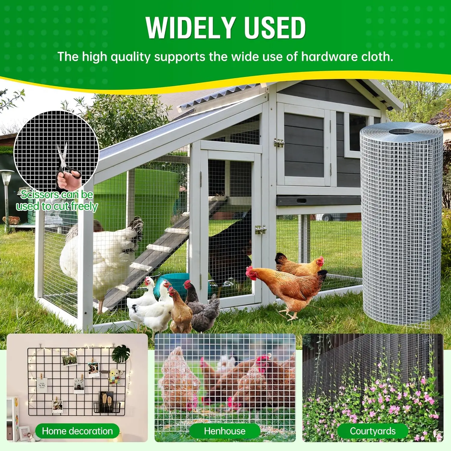 Hot-Dip Galvanized After Welding Hardware Cloth 1/2 inch 48 X 100 ft 19 Gauge, Rust and Corrosion Resistant, Easy to Bend