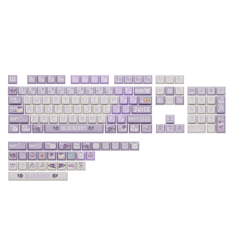 

133Keys Blueberries Keycaps XDA 9.5mm Thick PBT Keycap For 61/87/104/108 Layout Mechanical Keyboard Keycaps