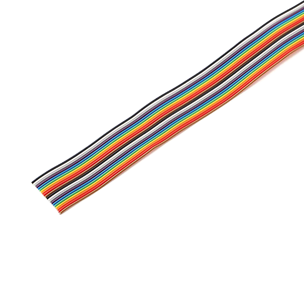1/3/5Meter 6/8/10/16/18/20/26/34/40P 1.27mm Pitch Flat Ribbon Cable Rainbow DuPont Wire For IDC 2.54mm FC Connector