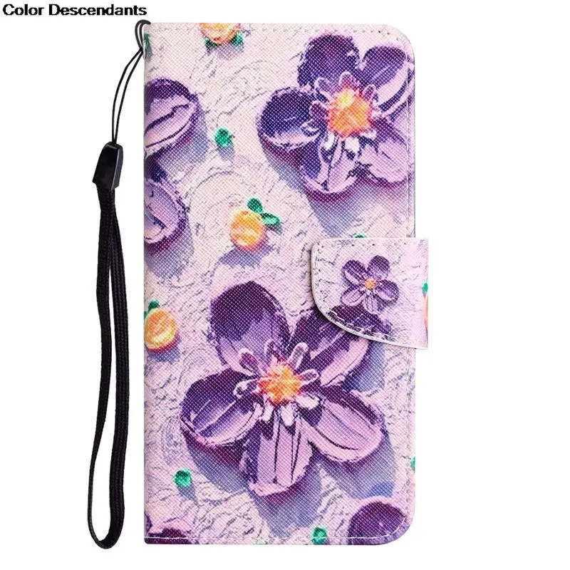 Luxurious Leather Elephant Flip Wallet Phone Case - Painted Design with Stand Function