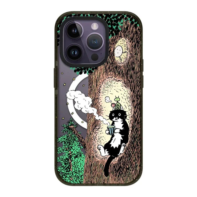 

MagSafe Acrylic Christmas Cartoon Black Cat Phone Case Cover for IPhone 11 12 13 14 15 Pro Max Case for IPhone 15 Pro Max