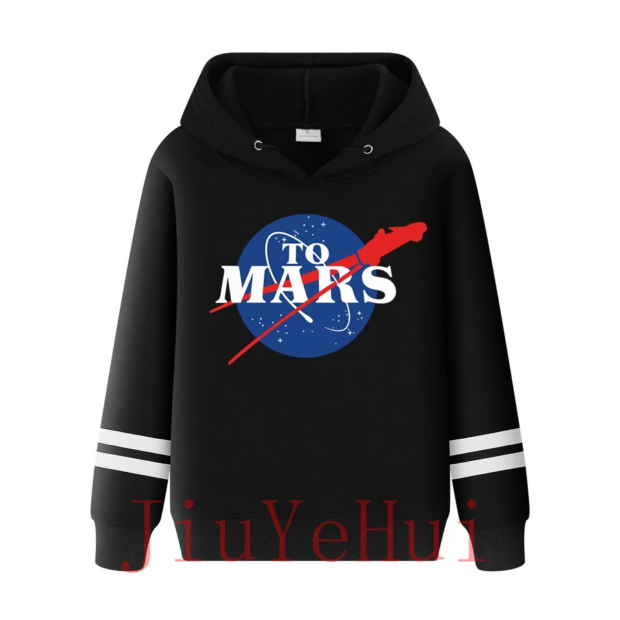 Mars SpaceX Black Hoodie Space X Logo Sweatshirt Men's Popular