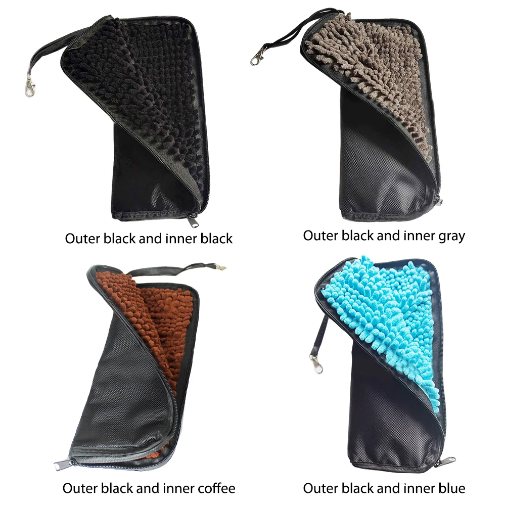 Black Umbrella Cover Portable Umbrella Storage Bag Absorbent Inner Versatile with Zipper&Handle for Commute Work School Business