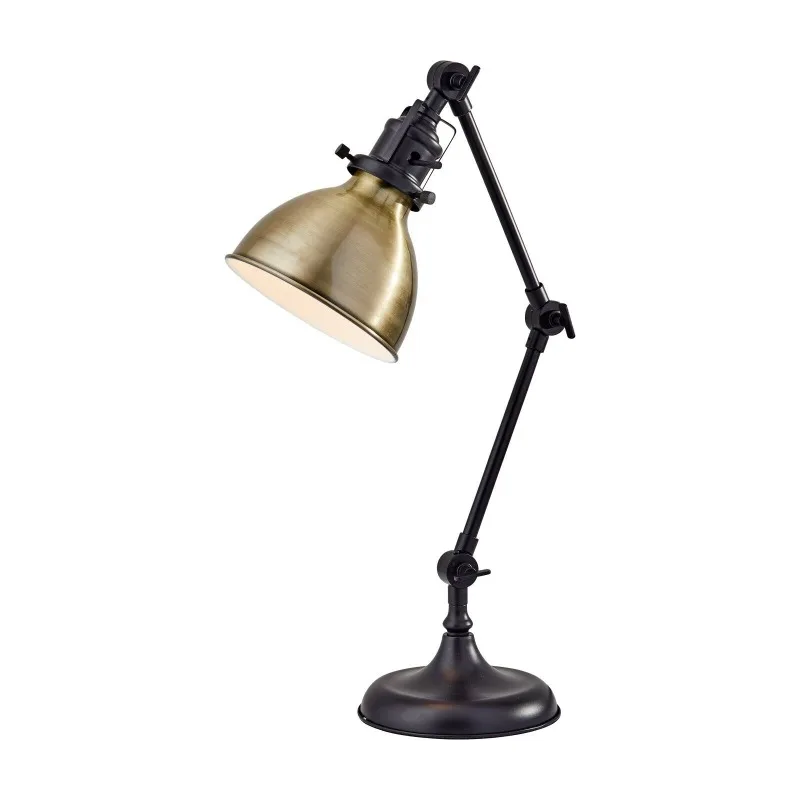 

Fashion Desk Lamp, Antique Bronze with Brass Accents