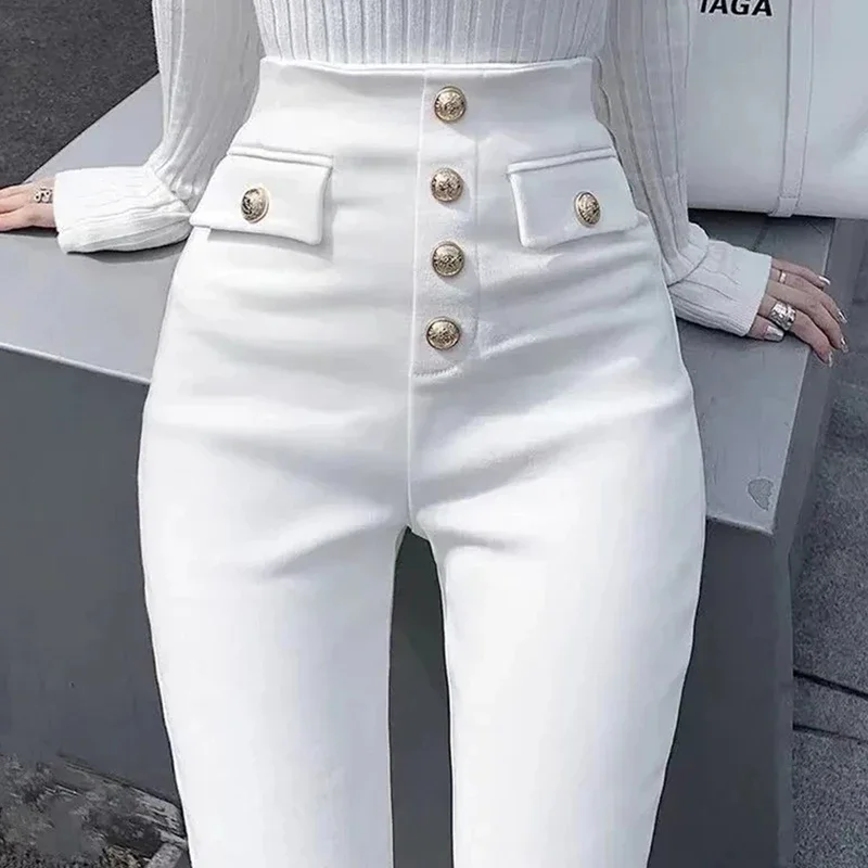 High waist jeans slim skinny cropped pencil pants