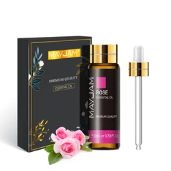 Aromatic Bliss Essential Oil Collection - Lavender, Eucalyptus, Vanilla, Sandalwood, and Camphor (10ml) - 10ml (Rose)