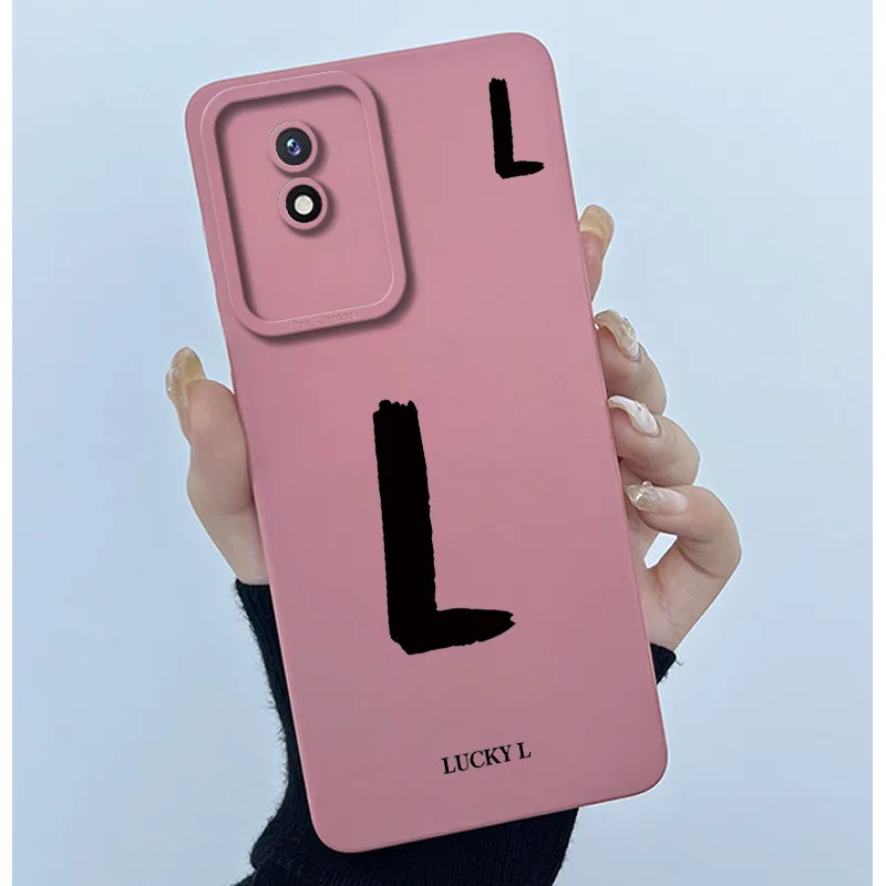 Lucky Initial Letter Silicone Soft Phone Case - Stylish Protective Bumper Cover