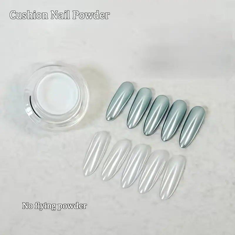 1 PCS 화이트 오로라 네일 파우더 패드, 오로라 크롬 네일 파우더, 파우더 ..