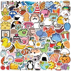 100pcs Cute Mini Cartoon Animal Food Waterproof Stickers (100pcs)