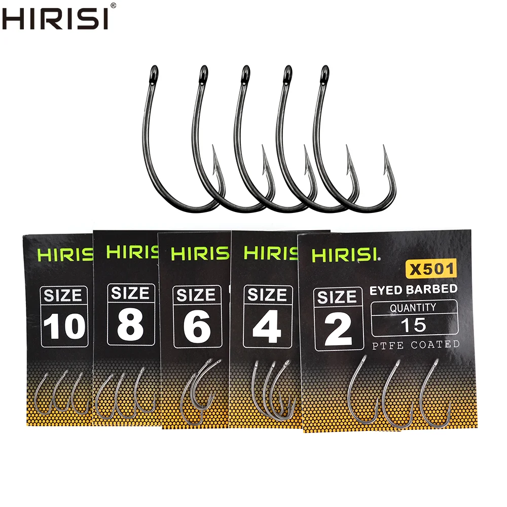 

75pcs PTFE Coated High Carbon Stainless Steel Barbed Fish Hook With Eye Carp Fishing Accessories X501