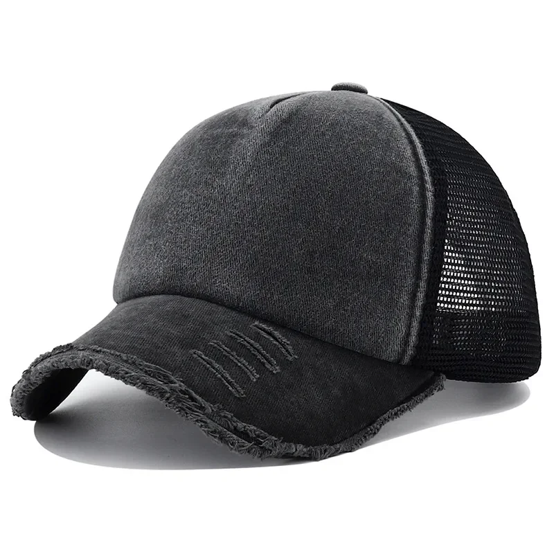 2024 New Summer Women's Black White Pink 5 Panel Baseball Cap with Breathable Mesh Trucker Snapback Hats for Men Women Gorros 6