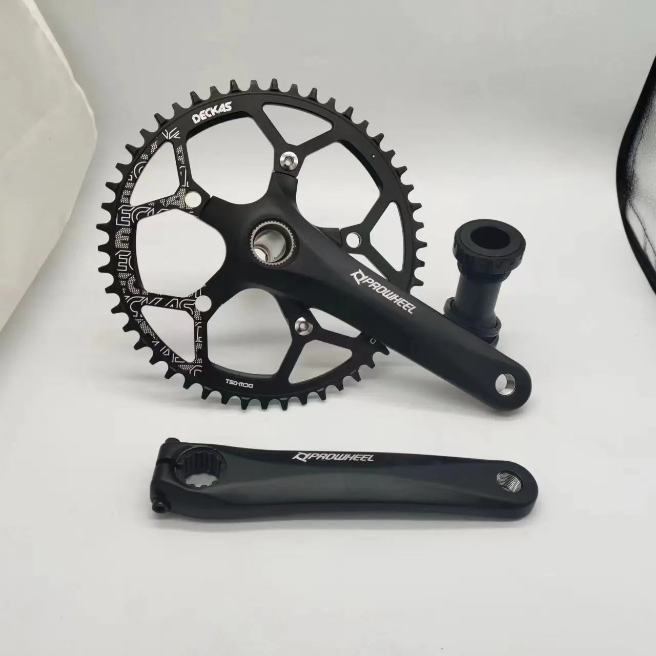 Pédalier Vélo Route Pliable 1 Vitesse - Plateaux 40T/46T/50T - Longueur Bras 165/170/175mm - Alu/Titane
