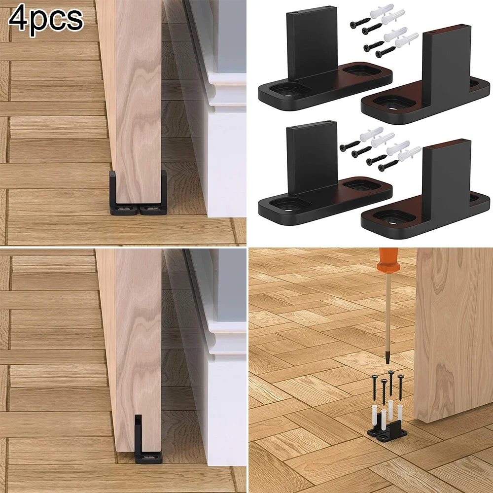 Barn Door Guide Adjustable Parts 4 Pcs Sliding Floor Anti Swinging Home Supplies Useful Things For Kitchen