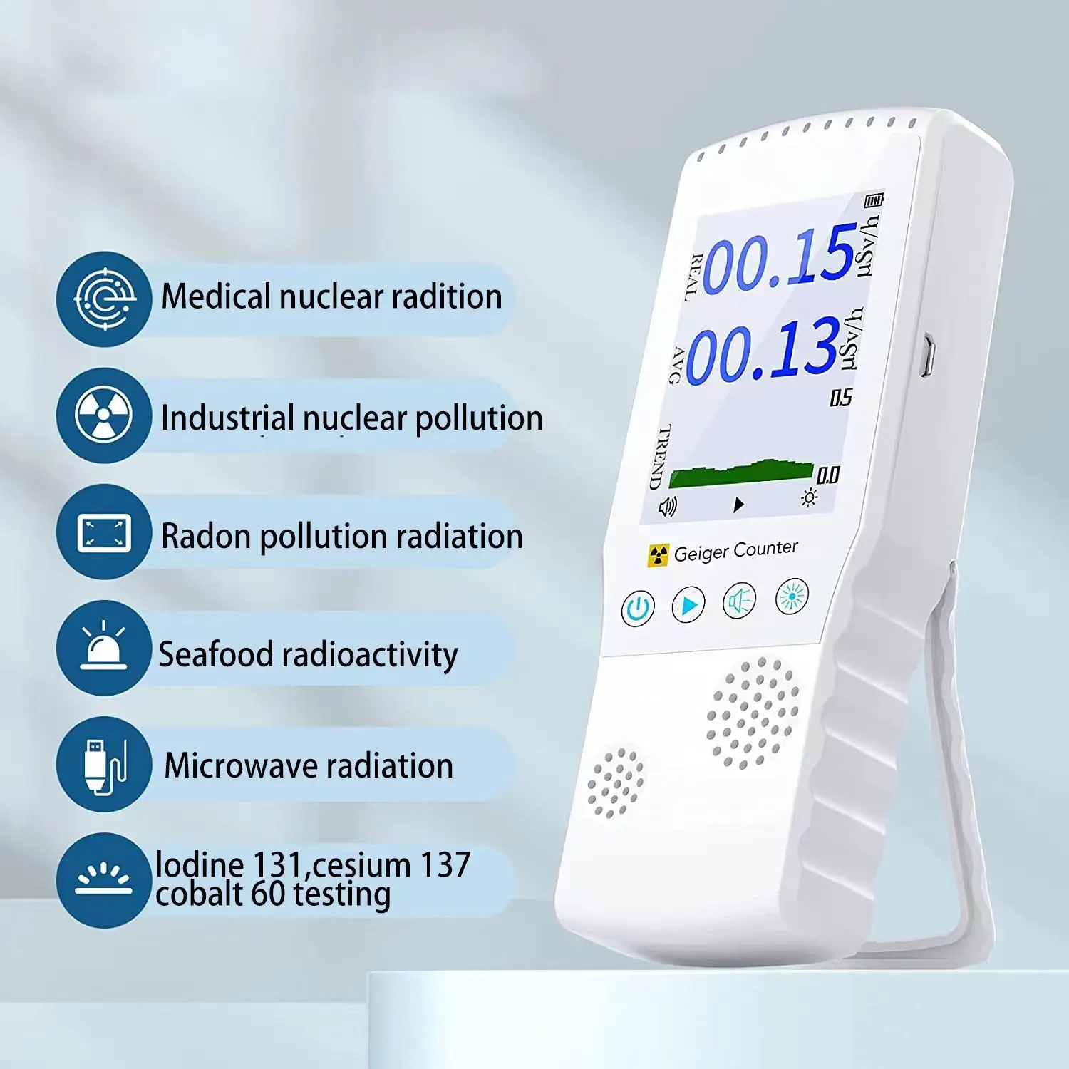 AIR-02 Radiation Nuclear Detector EMF Meter Full-functional Geiger Counter Tester New Environmental Detector VS BR-6