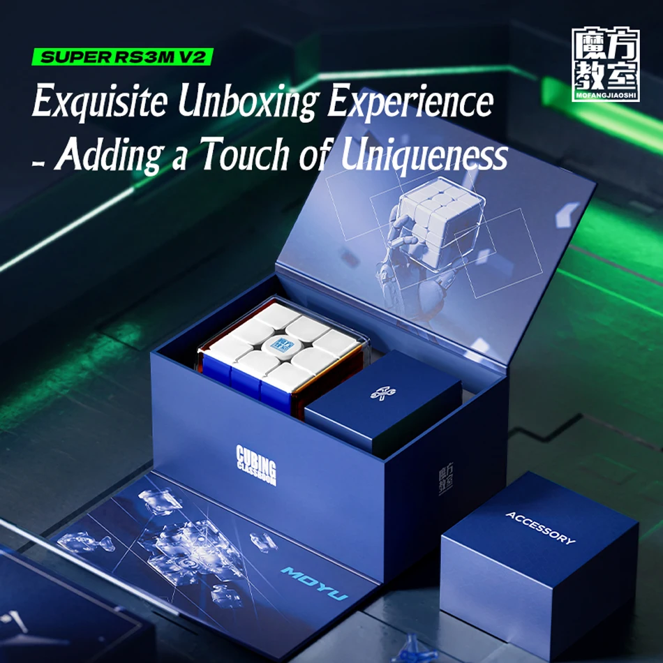 NEW!!![ECube] MOYU Super RS3M V2 2023 UV Magic Clouth 3x3 Magnetic Magic Speed Cube RS3M 3X3 Puzzle Fidget Toys Children's Gifts 6