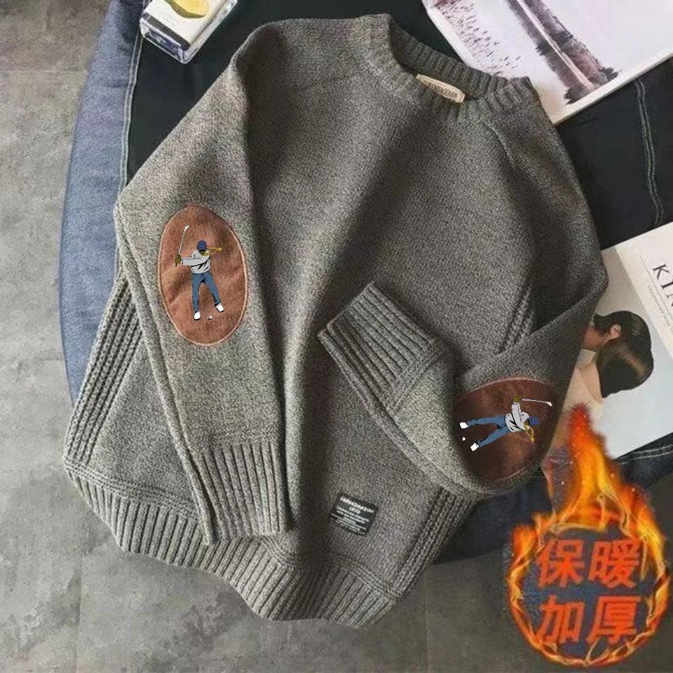 Men's Golf Wear Sweater Korean Edition Student Loose Thickened Knitwear Coat Autumn Style Pullover