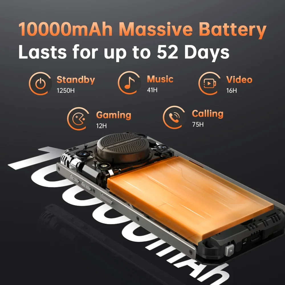 Oukitel WP22 Global Version Rugged Smartphone Android 13 8GB+256GB 6.58 Inch FHD Mobile Phone Helio P90 48MP 10000mAh Cell phone