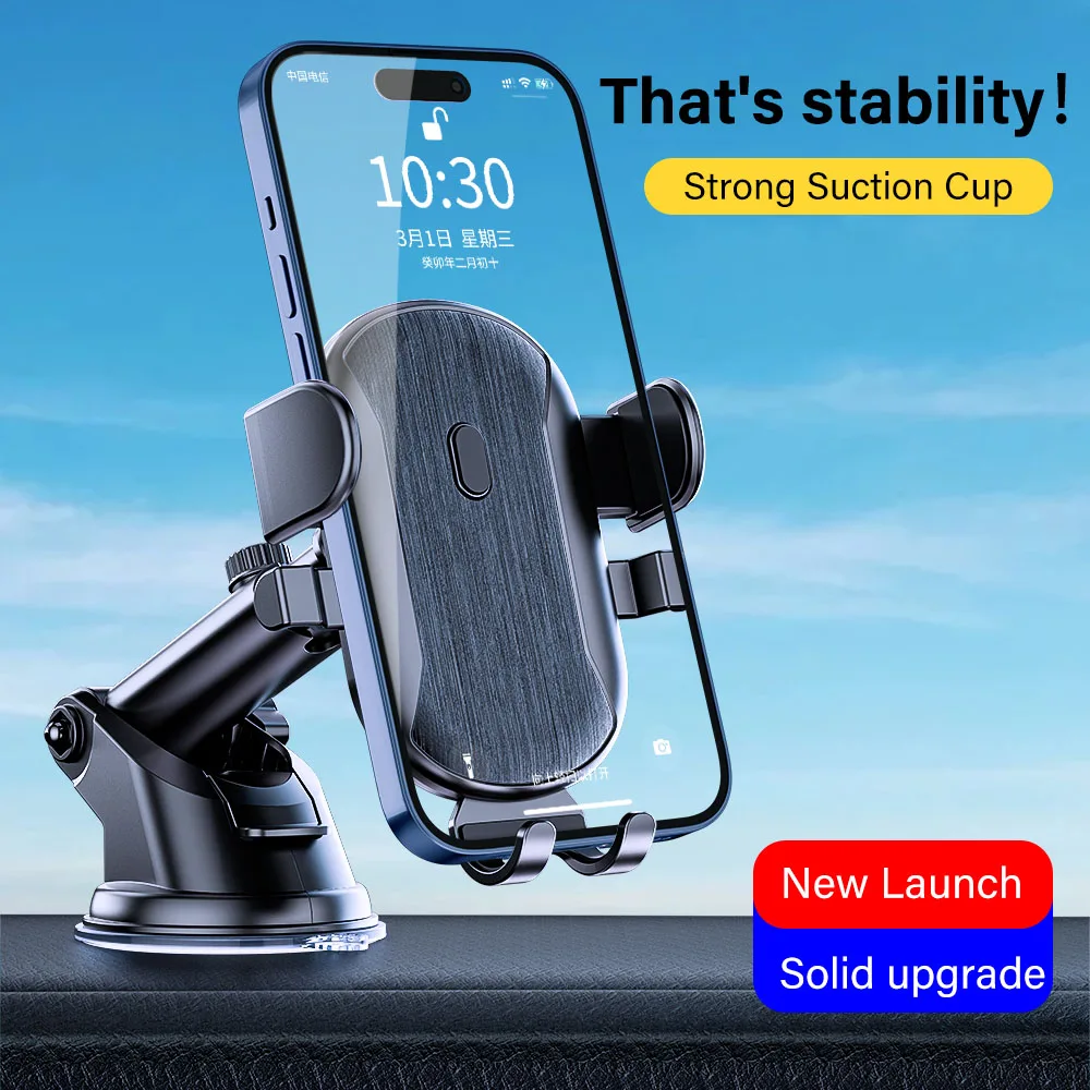 Car Phone Holder Mount, [Strong Suction Cup] [Military Grade Durable] for  Windshield and Dashboard, Adjustable Long Arm Compatible with iPhone 14 Pro