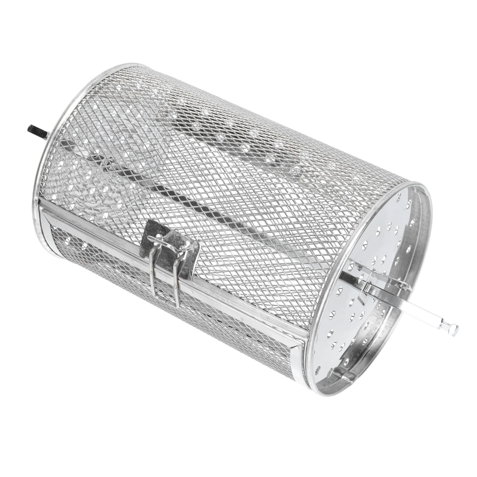 

12x18cm Grilled Cage Turkey Grill Rack Grill Shaft Barbeque Grill Roaster Air Fryer Grill Basket Silver Grilling Accessories