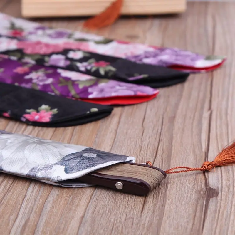 Elegant Folding Hand Fan Bag Holder Dustproof Protector Case Cover Wedding Party Gifts folding fan hand fan