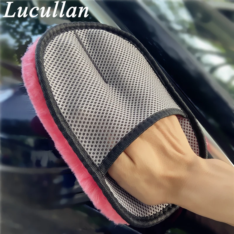 Lucullan Large Cross Cut Durable Soft Foam Grid Sponge Rinseless