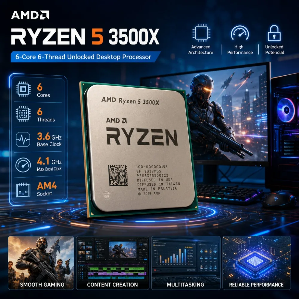 Desktop Hardware Upgrade Processor Ryzen5 3500X Socket AM4 6 Core Stable Disassembled Tray Chip - 5