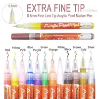 0.5mm Fine Line Needle Tip Acrylic Paint Art Marker Card Ceramic Stone Glass Fabric Clothes Drawing DIY Graffiti Fineliner Pen 2