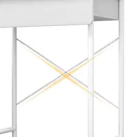 Bedroom Dressing Table 3 Modes Brightness Adjustable Makeup Vanity Desk with LED Lighted Mirror Vanity Table with 1 Drawer 5