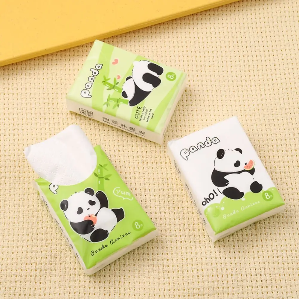 9 Packs Capybara Handkerchief Paper Soft 3Ply Panda Cartoon Handkerchief Paper Cleaning Skin-friendly Bear Toilet Travel toilet paper facial tissue paper