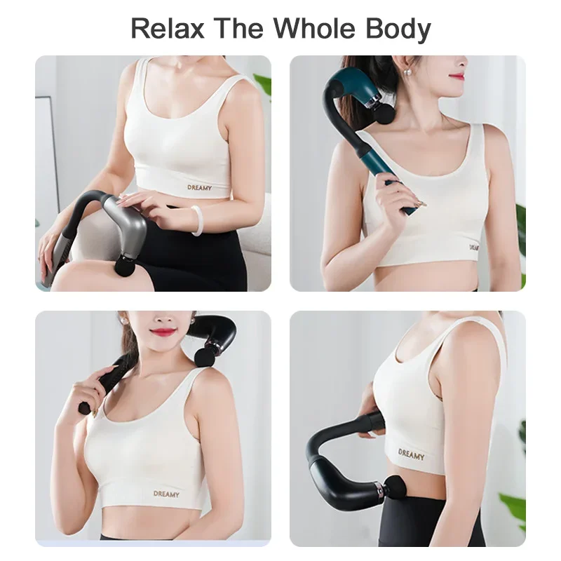 Rechargeable Fascia Gun For Body Neck Back Deep Muscle Massager Vibration Massage Gun Body Shaping Relaxation Fitness Slimming