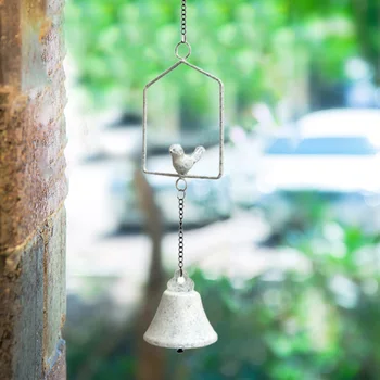 Bird Wind Bell For Outdoor Hangings Rustic Style Vintage Metal Bird Wind Chime Solid Color Unique Indoor Home Decoration Outside tanie i dobre opinie CN (pochodzenie)