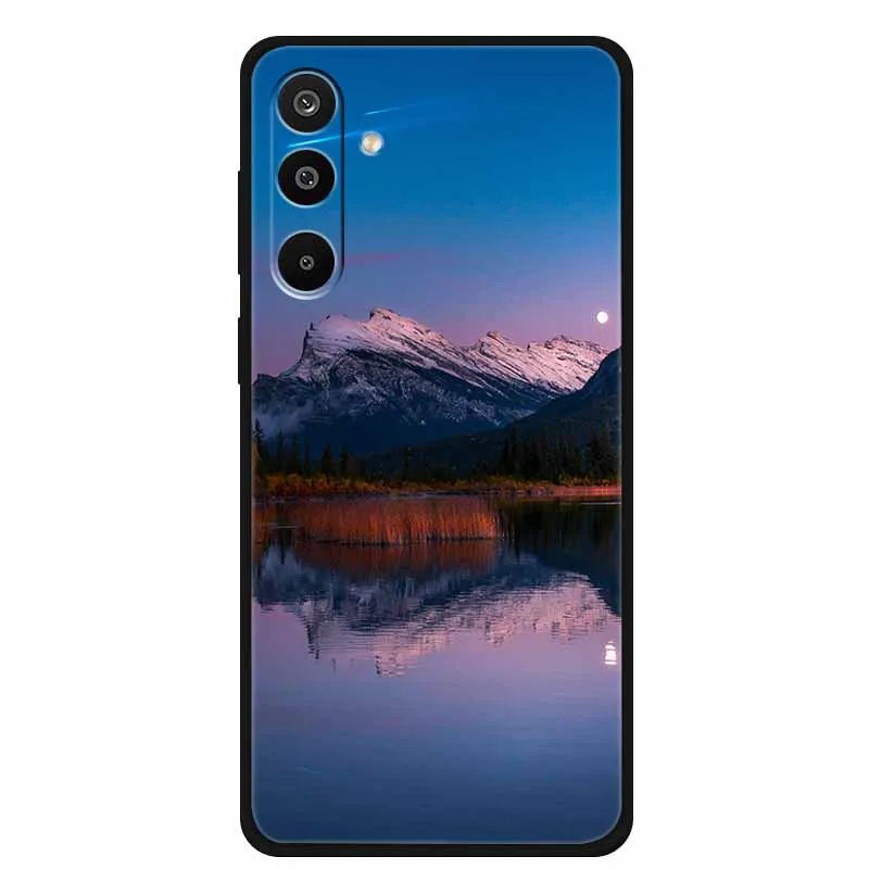 Floral Printed Silicone Phone Case - Black TPU Cover