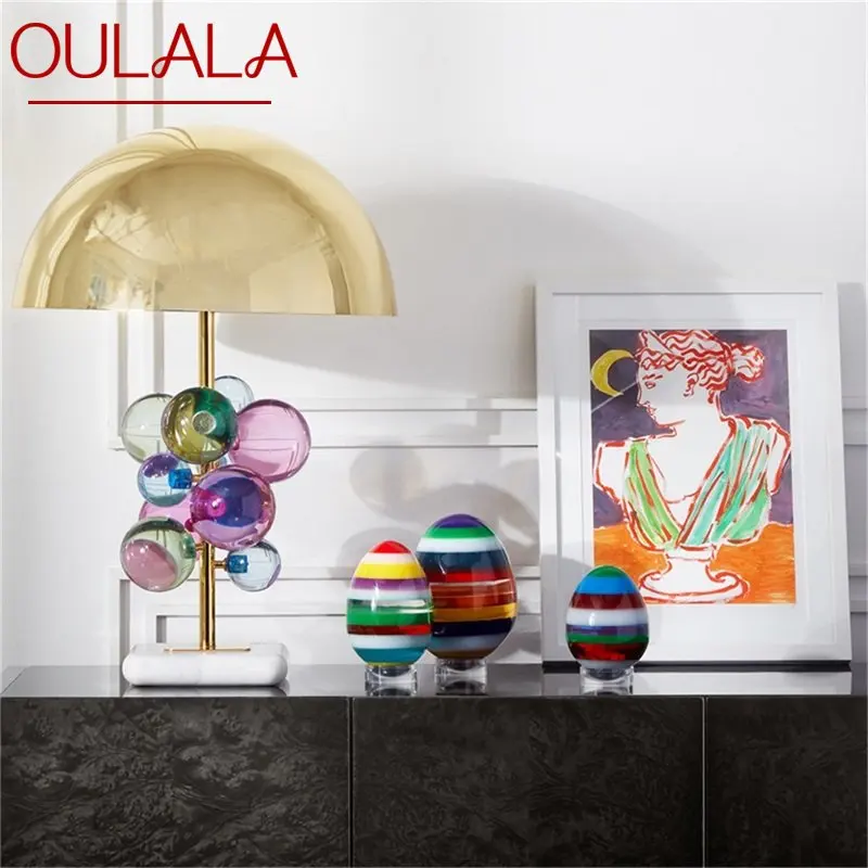 

OULALA Modern Table Lamp Crystal LED Desk Light Marble Base Creative Design Decorative for Home Bedroom Living Room Office