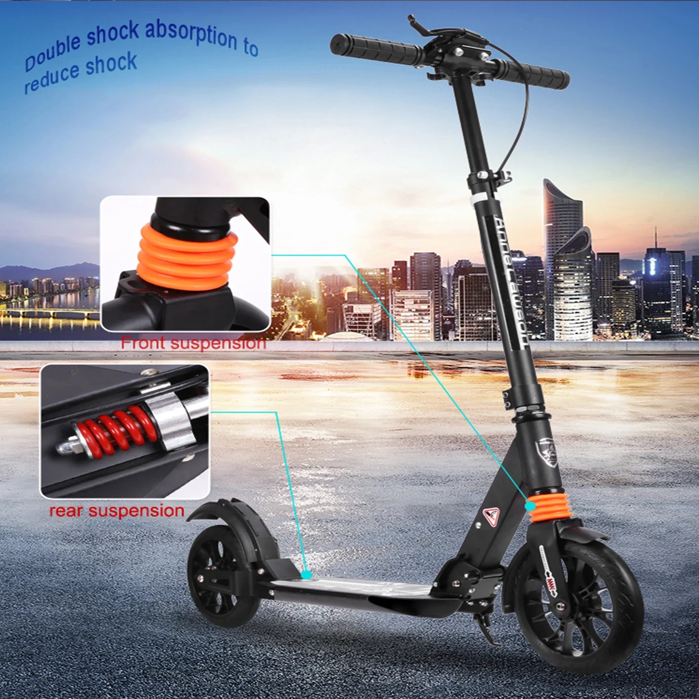 Adult Pedal Scooter Youth Large Wheel Two-wheel Two-wheel Foldable Scooter City Adult Hand Brake