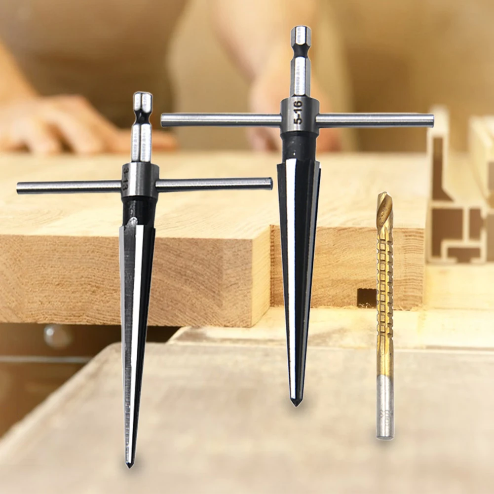 Handheld Bridge Pin Hole Tapered Reamers 5-16mm 3-13mm Core Drill Bit Can Use with Electric Drill for Guitar Woodworker Luthier 3