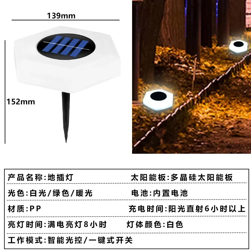 thumbnail image 1 of Lámpara solar para césped, lámpara de jardín impermeable para exteriores, lámpara decorativa para jardín, luz ambiental para paisaje de jardín, iluminación con enchufe de tierra, 1 of 5