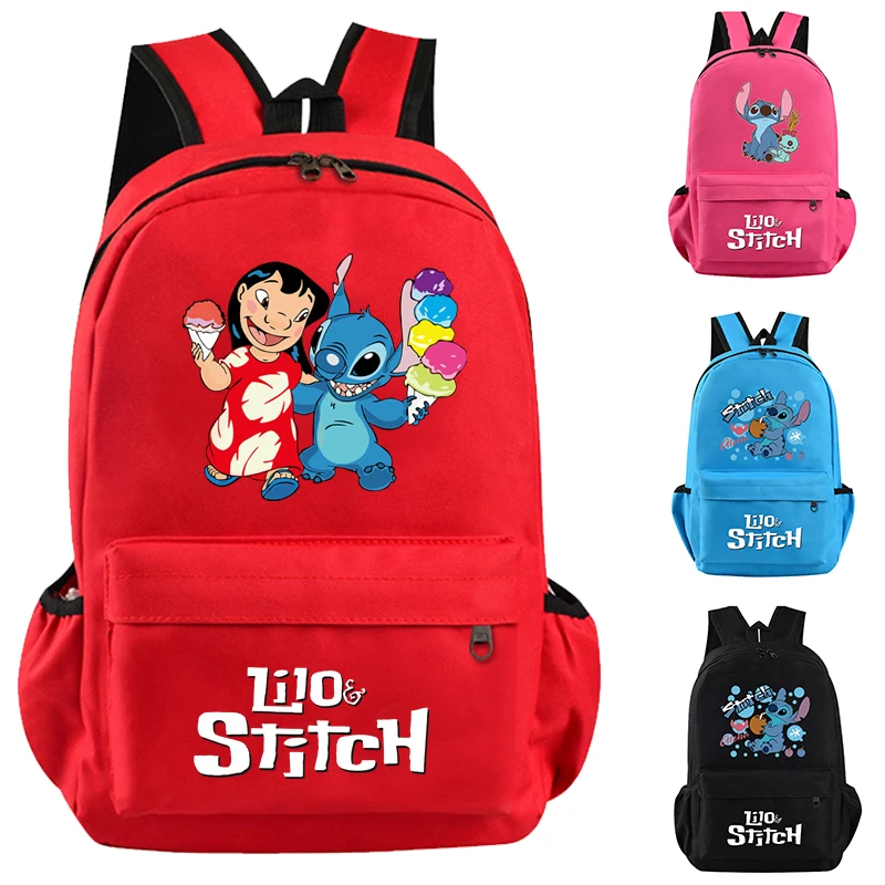 

Рюкзак для девочек-подростков Disney, повседневные школьные ранцы с рисунком Лило и ститча в стиле аниме
