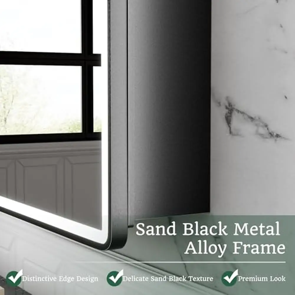 30x32" Lighted Glass Mirror Aluminum Framed Storage Medicine Cabinet
