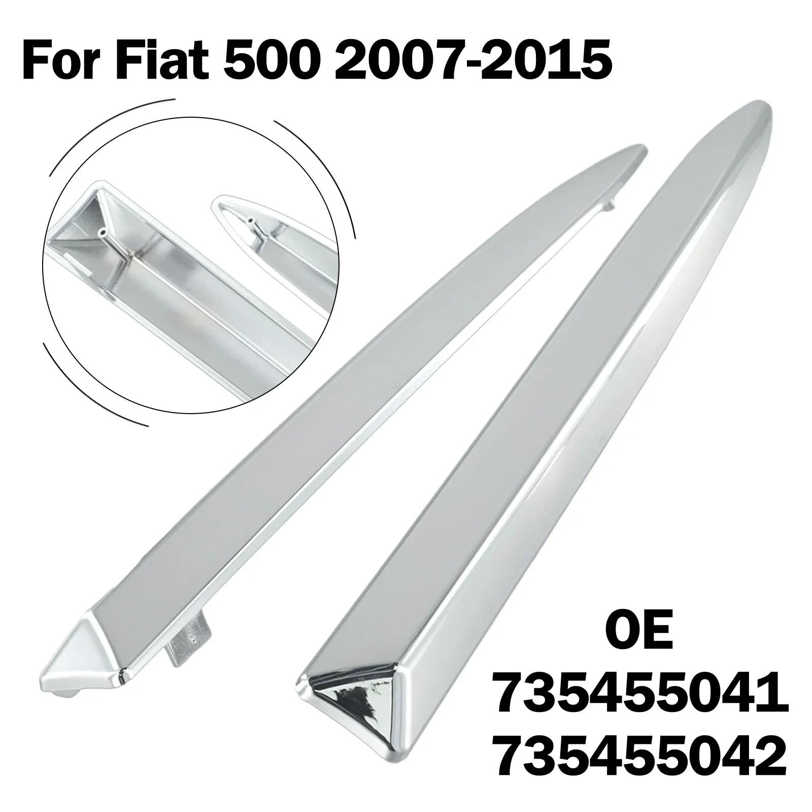 

2PCS Front Bumper Upper Moulding Trim Next Badge Left Right Fits For 2007-2015 Automobiles Chromium Styling