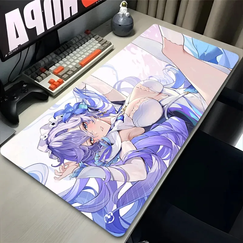마우스 패드 노트북 Kawaii Cantarella 고무 확장 데스크탑 매트 PC Wuthering Waves 애니메이션 마우스 패드 게임 액세서리 키보드 패드