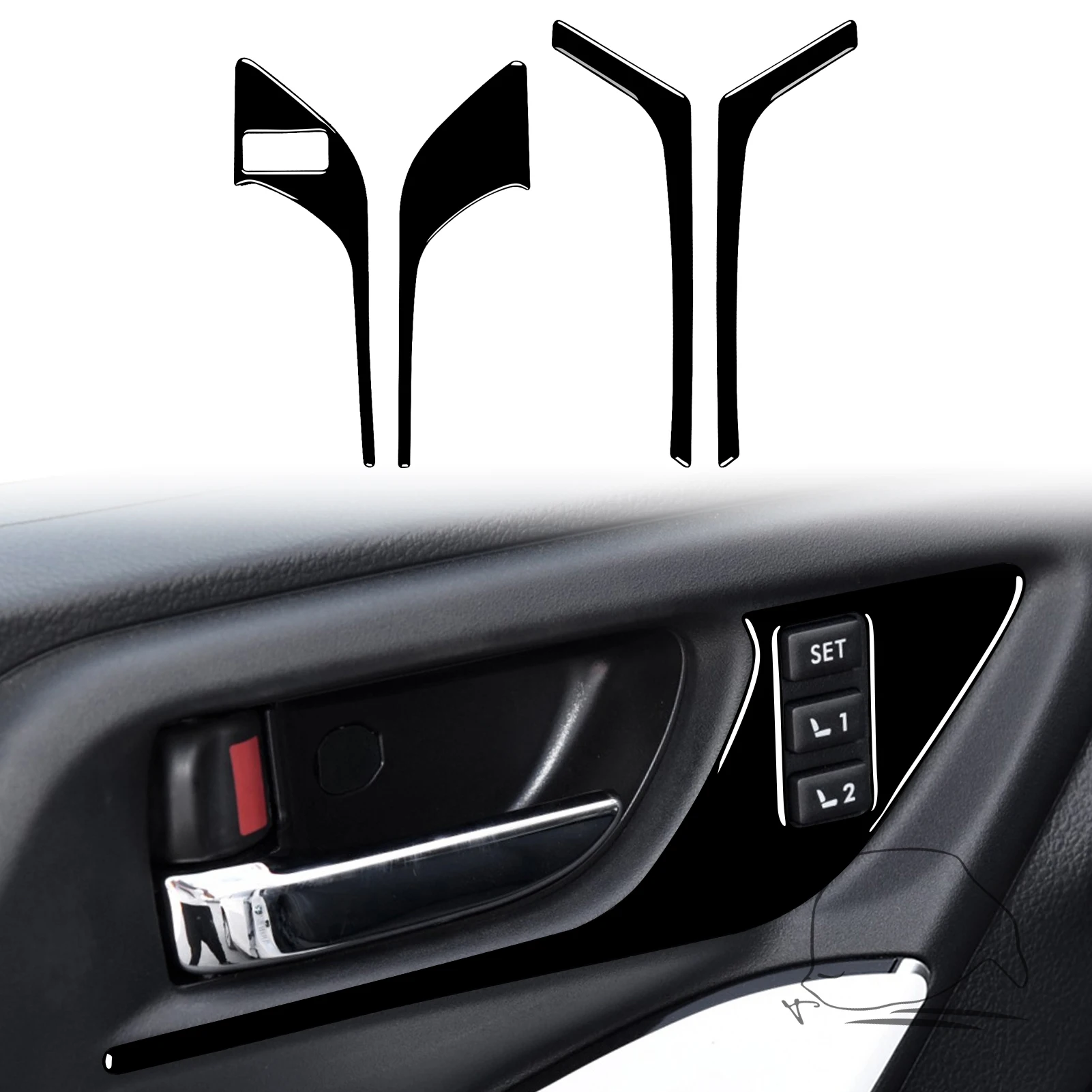 

Дверная ручка для панели, декоративная накладка для Subaru Forester 2013, 2014, 2015, 2016, 2017, 2018, аксессуары для салона автомобиля, черного цвета