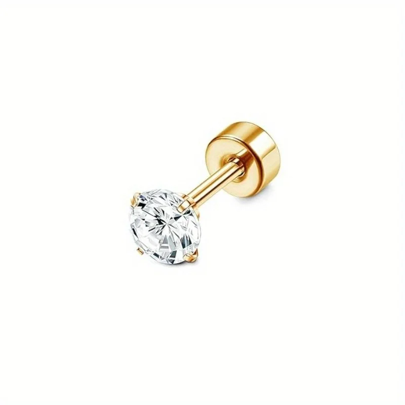 Regalo Per Creativi 8 Paia Orecchini A Cerchio In Acciaio Inox 16 Mm - Dorati E Argento, Per Gioielli Fai Da Te Aghi Per Piercing