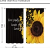 Sunflower Kitchen Curtains Motivational Floral Quote for Women Butterfly Flower  Art Printed Small Bedroom Window Drapes Fabric 2