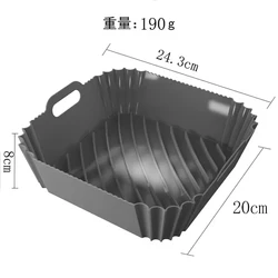 Premium Non-Stick Silicone Air Fryer Basket Liner - BPA Free Cooking Accessory (XL Gray)