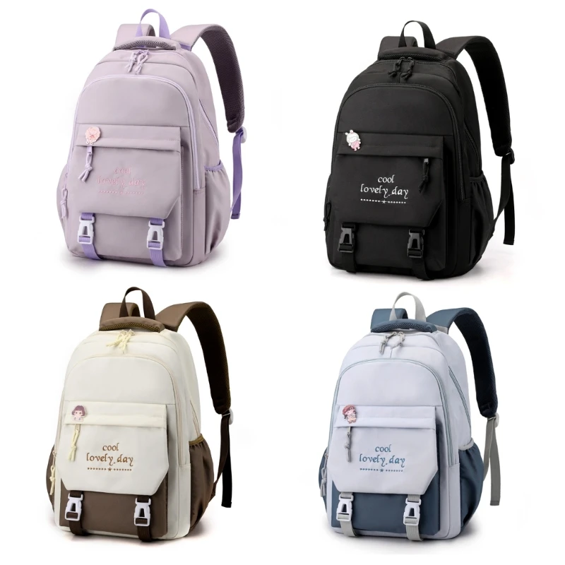 

Рюкзак с двойным ремнем, сумка через плечо, легкие сумки для книг для девочек-студентов, универсальный рюкзак, школьные сумки