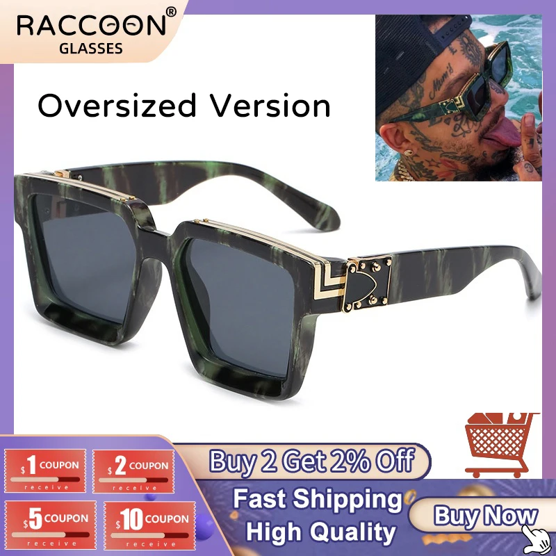 Luxury Men Brand Sunglasses Vintage Oversize Squar Luxury Brand