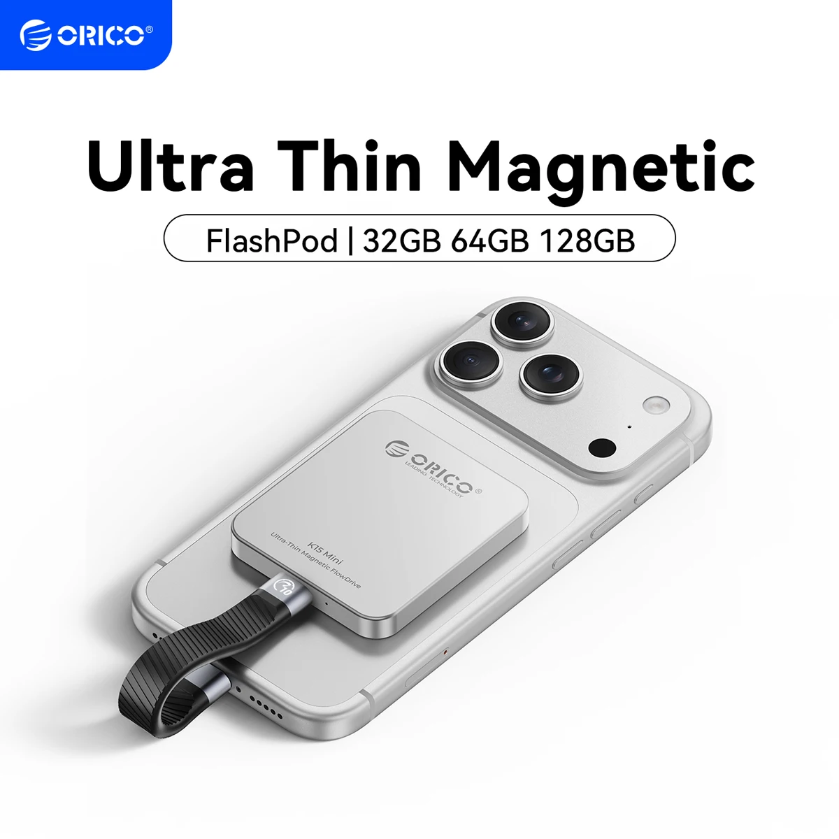 ORICO 미니 마그네틱 외장 SSD 플래시팟 아이폰 17 16 15 Pro/Max 150MB/s 휴대용 솔리드 스테이트 32GB 64GB 128GB