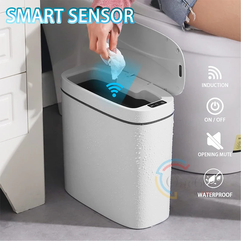 

Smart Induction Trash Can, Automatic Intelligent Sensor Dustbin, Electric Touch Trash Bin for Kitchen, Bathroom, Bedroom Garbage
